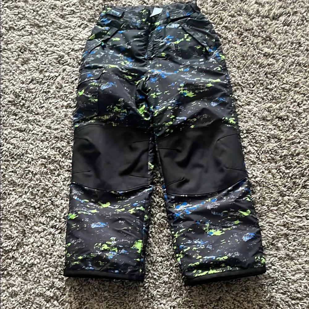 Boys' Camouflage Snow Pants in Black and Blue